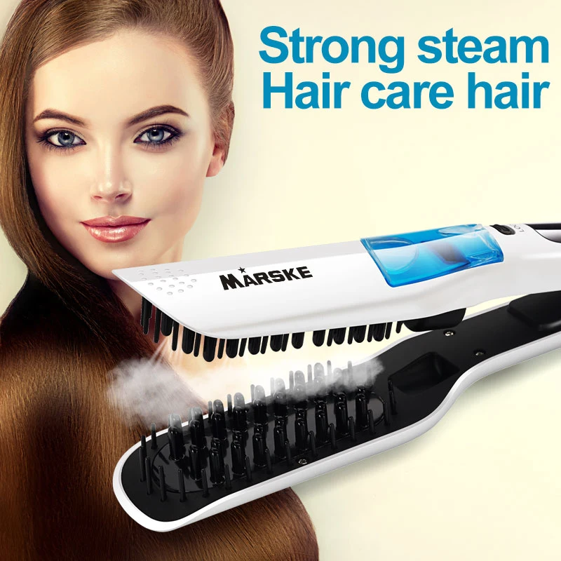 New Professional Steam Moisturizing Hair Straightener Brush With LCD Display Electric Ceramic Fast Comb |