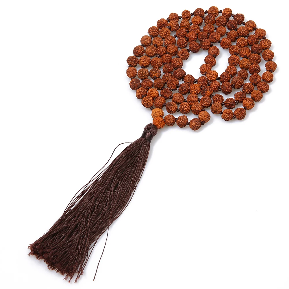 SHINUSBOHO классическое ожерелье для мужчин и женщин бусы Rudraksha плетеная веревка