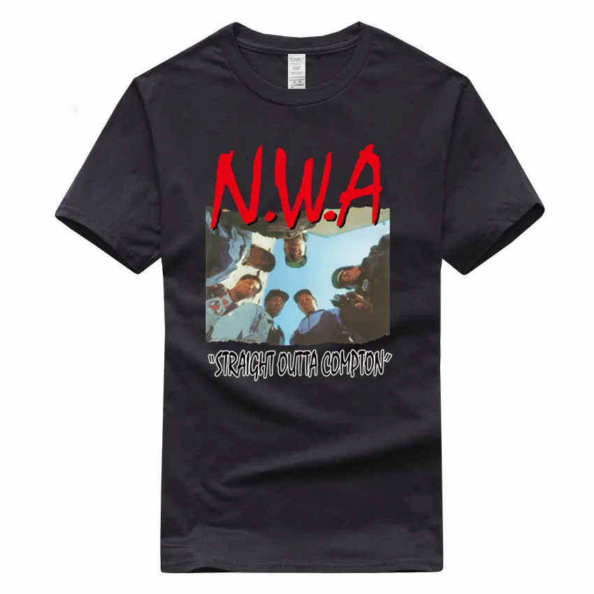 Футболка в стиле хип хоп NWA Straight Out Compton Европейский Размер Летняя Повседневная
