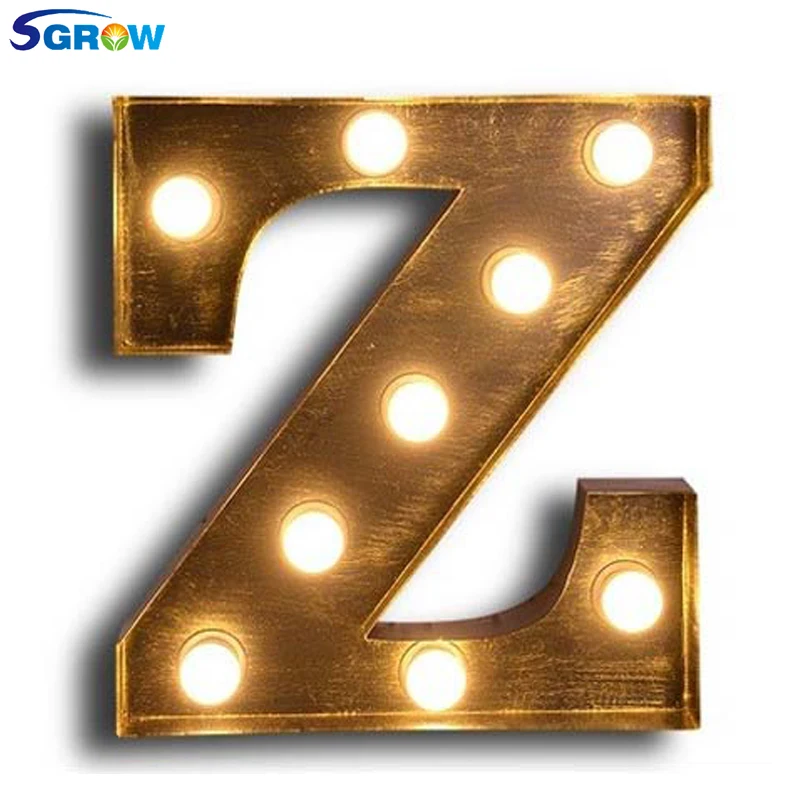 

SGROW Metal Letter Z Wall Lamp Light for Bedroom Living Room Art Lampara Industrial Creative Lights Logo Z Iron Billboard Lamps