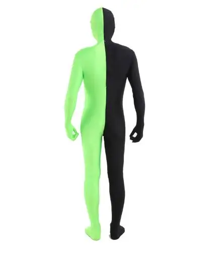 Комбинезон из зеленого и черного спандекса Zentai|zentai bodysuit|bodysuit zentaizentai lycra |