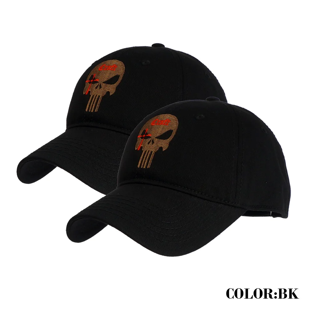 2 PCS BK T.S.N.K Мужская и женская Беговая Кепка, кепка, американская Каратель, командная Кепка, регулируемая бейсболка, MC цвет - Цвет: 2 PCS BK