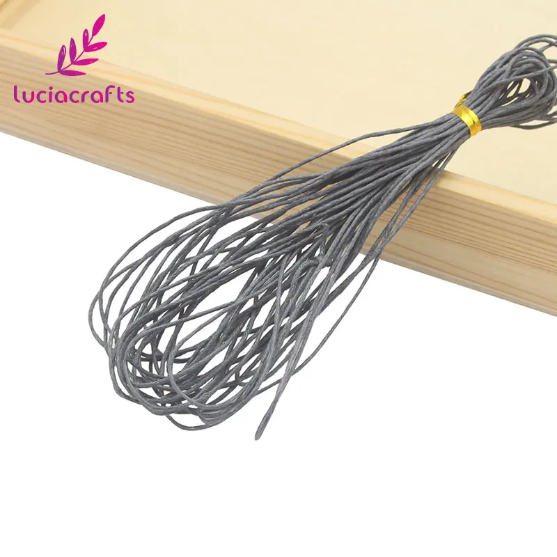 Color 9 Grey Lucia crafts 5 ярдов/партия 1 мм Вощеная хлопковая нить веревка проволока для браслетов швейная кожа ручной работы шнур материалы W0704 - Цвет: Color 9 Grey