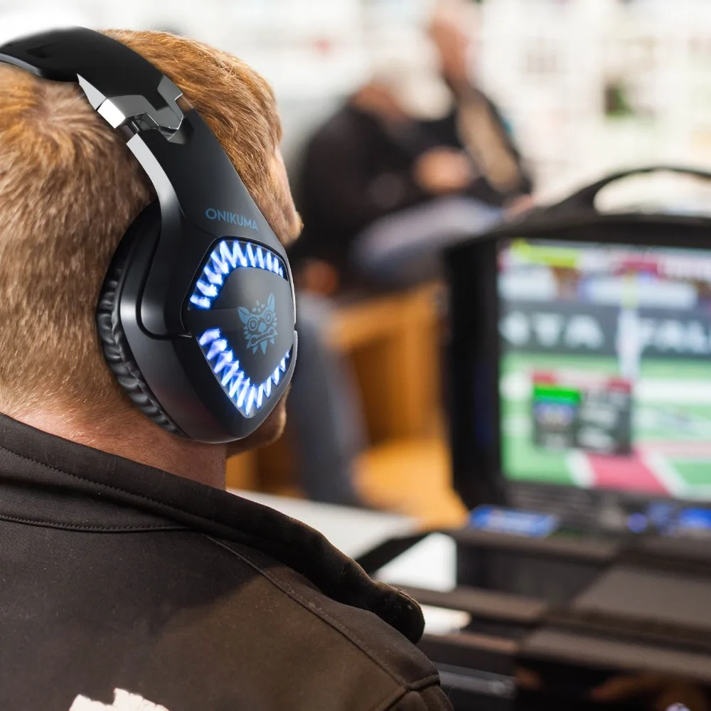 ONIKUMA стерео игровая гарнитура K1 PRO Проводные Игровые наушники для ноутбука Mac PC PS4 Xbox One nintendo с микрофоном светодиодный свет