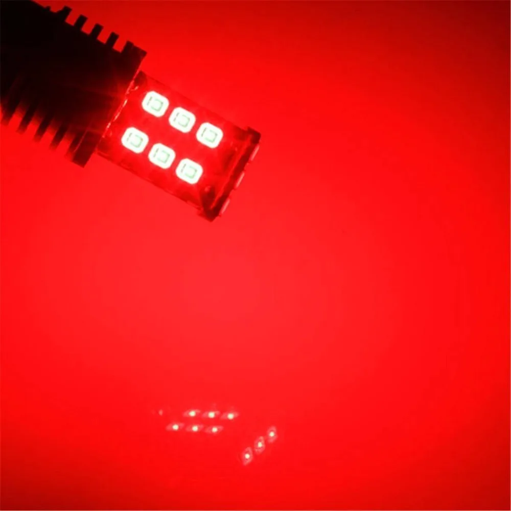 2X1156 T25-BA15S 15 Светодиодный 2835 SMD авто ампулы pour Tableau de Bord/ Recul/Clignotant P21W Voiture Lampe DC 12-30V Rouge