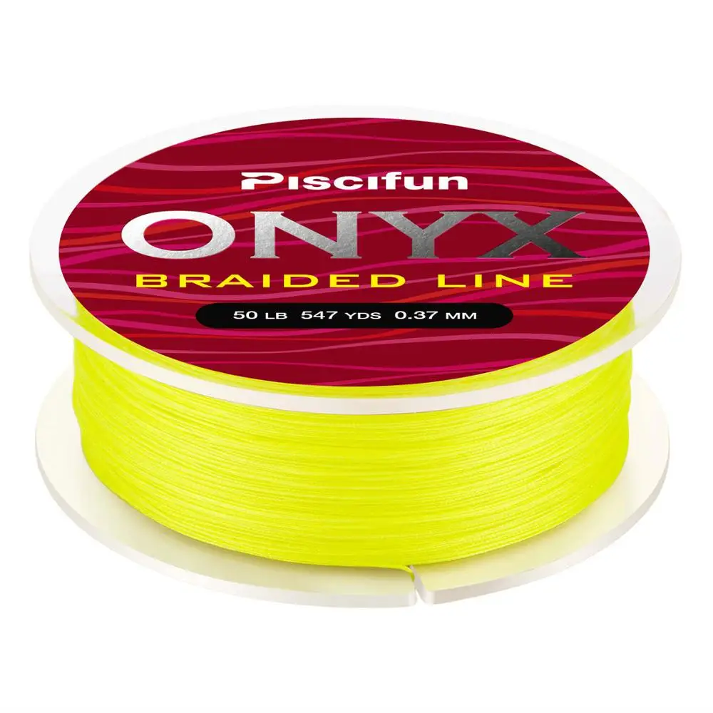 Piscifun Onyx 500 м плетеная леска супер сильная 6-50LB 4 нити 65-150LB 8 нитей устойчивая к истиранию Multifilament PE Line - Цвет: Yellow