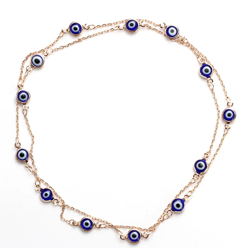 rd Lucky Eye ссылка браслет цепочка Злой Глаз бусина талисманы крест богемный для женщин многослойные цепи браслеты EY4802 - Окраска металла: rd