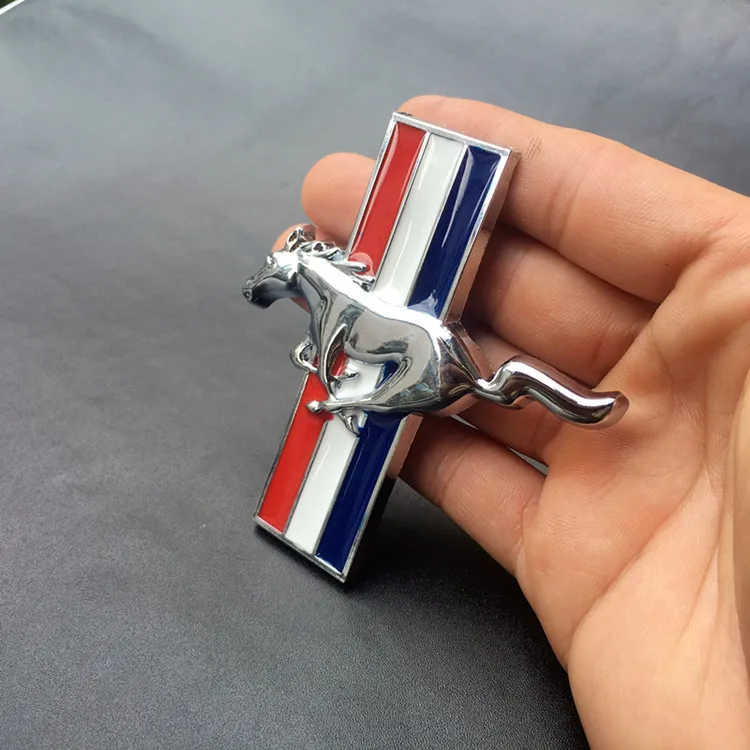 1 пара 3D Золотой хром металл Mustang бегущая лошадь КРЫЛО боковой значок наклейка на задний багажник украшение-эмблема наклейка автомобиль-Стайлинг