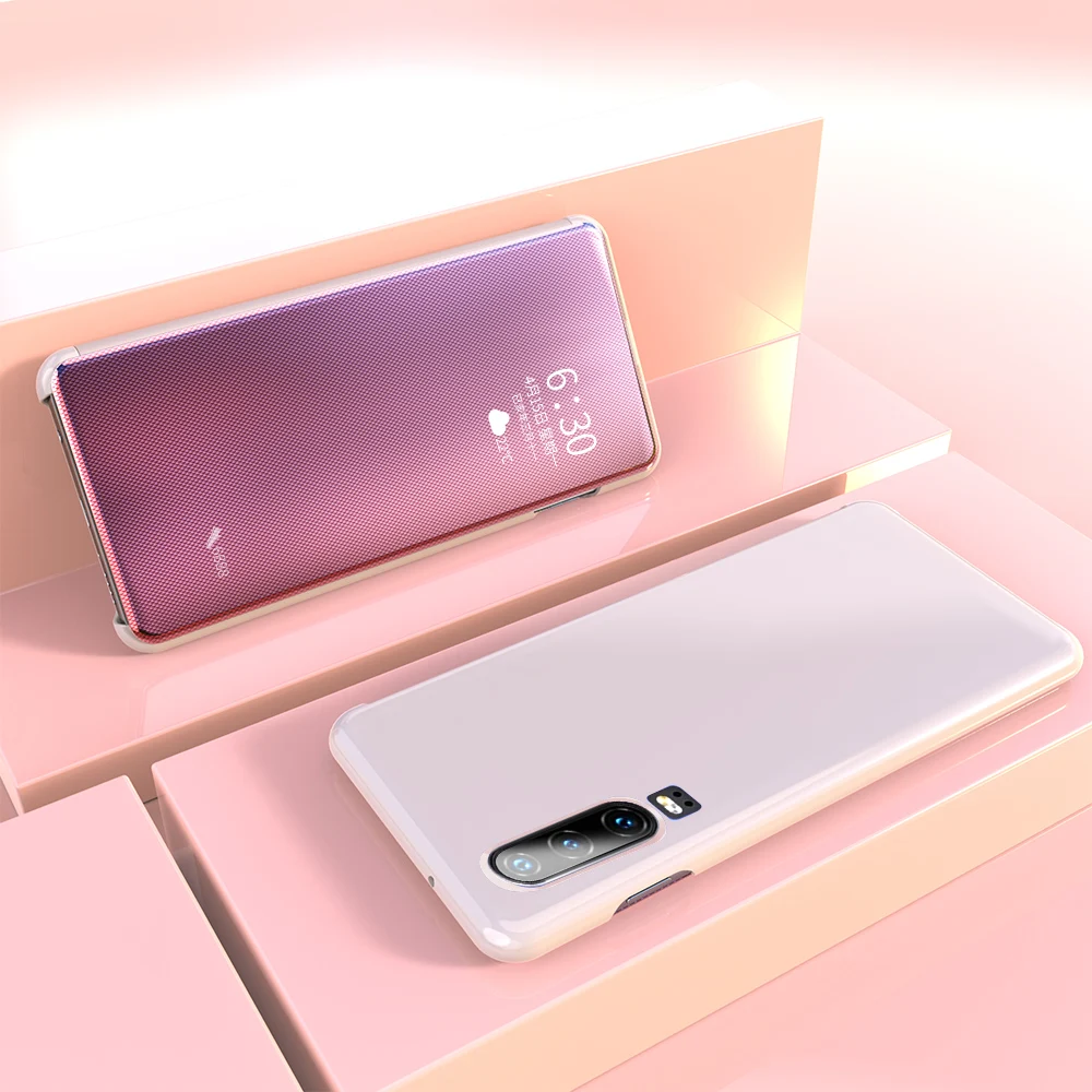 Pink Чехол для huawei mate 20 Lite, умный зеркальный чехол с откидным окном, противоударный чехол для huawei P30 Lite Pro huawei mate 20 Lite Pro, чехол - Цвет: Pink