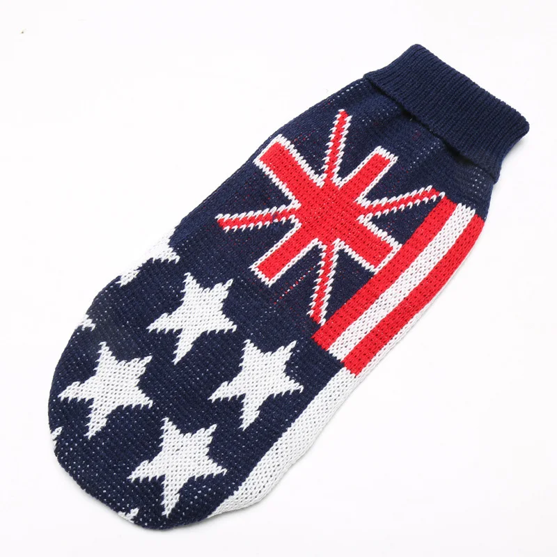 Полосатый наряд толстовки для собак одежда щенков вязаный свитер теплая зимняя