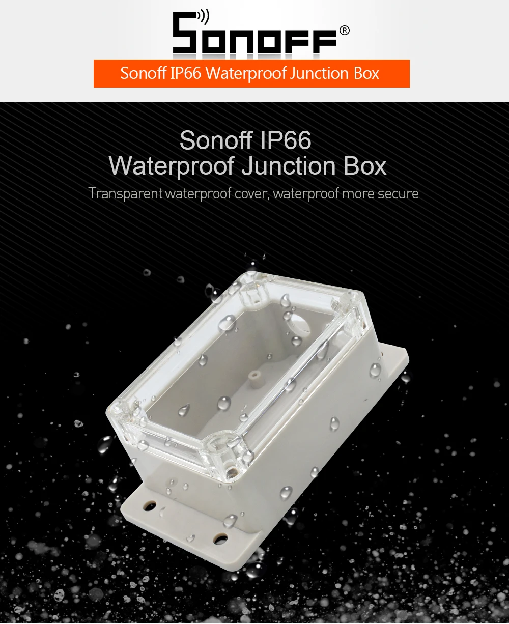 SONOFF IP66 распределительная коробка водонепроницаемый чехол водостойкий для SONOFF Basic RF TH16 TH10 POW двойной WiFi переключатель открытый светильник