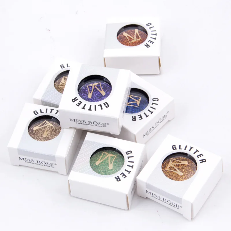 Блестящие тени для век MISS ROSE палитра теней одного цвета блестящие металлические