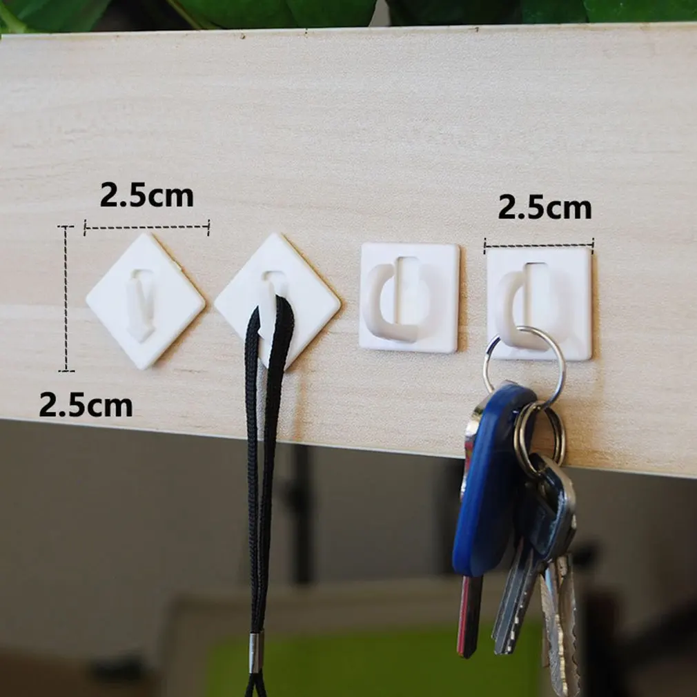 8 шт./компл. Белый самоклеющиеся Пластик квадратный крюк небольшой настенный