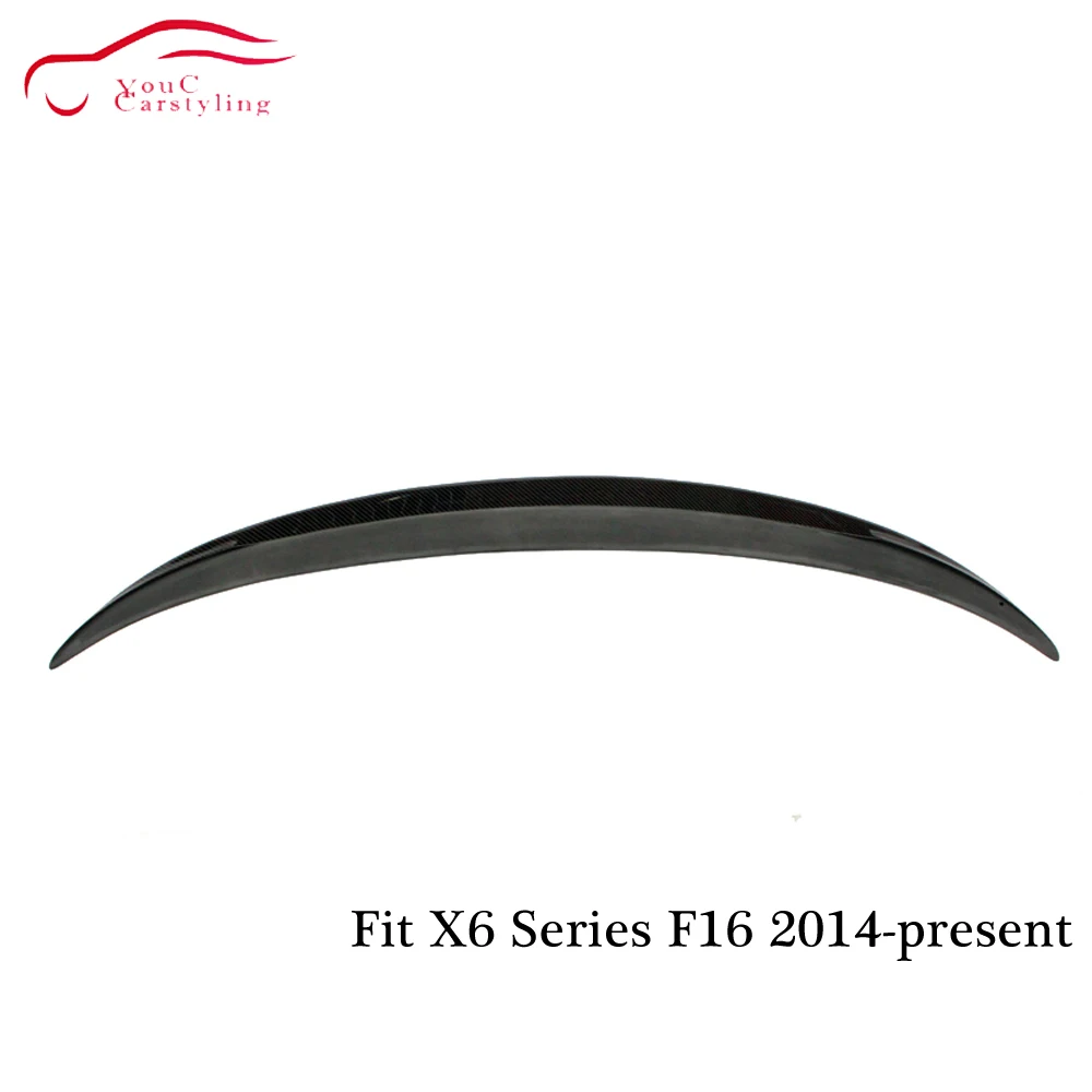 F16 Carbon Fiber Rear Spoiler Trunk Lip for BMW X6 series SUV Boot Tail Wing M-performance Style CF Black color | Автомобили и