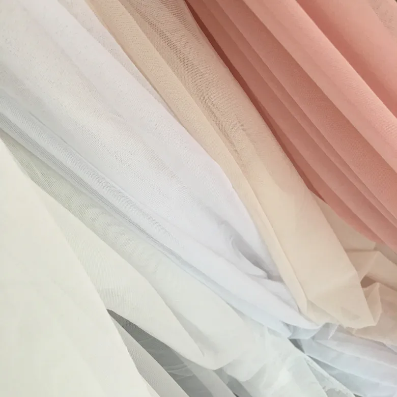 

8Colors Organza Solid Color Voile Dress Fabric Fancy Costumes Decorations Transparent Soft Elastic Mesh Fabric Width 1.5Meters