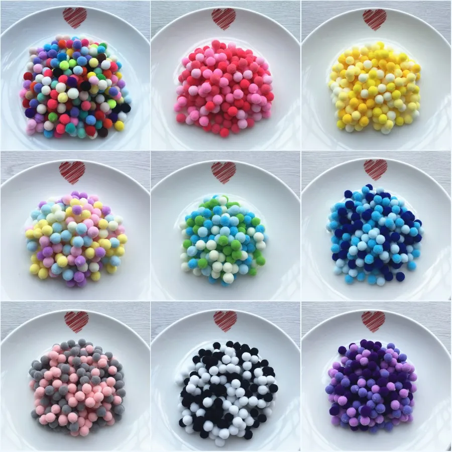 Issequins Ремесло 10 мм 15 мм Смешанные помпоны DIY куклы одежда ручной работы материал мягкие пушистые Помпоны мяч для детские игрушки «сделай сам» Аксессуары