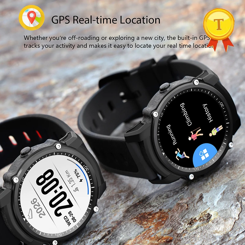 Смарт часы для мужчин IP68 водонепроницаемые GPS спортивный фитнес трекер будильник
