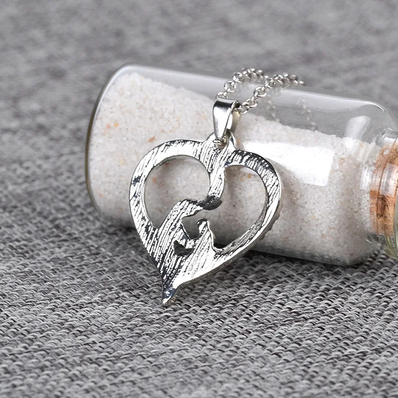 2016 Новое Прибытие Сердце Ожерелье Высокого Качества Посеребренные Кристалл Мать