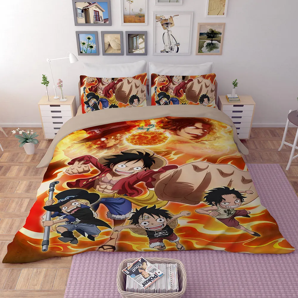 3D Аниме One Piece постельное белье для детей набор постельного белья комфортный