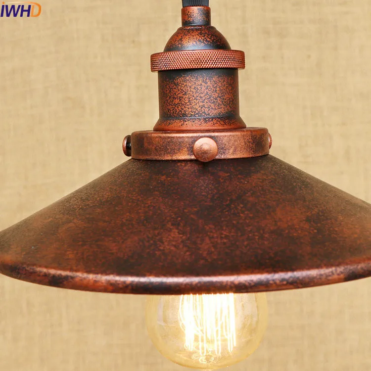 Винтажная светодиодная Подвесная лампа IWHD в деревенском стиле светильник ретро