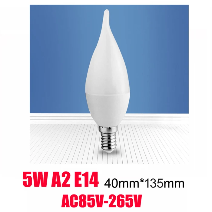 E14 led лампы в форме свечи лампы 5 Вт AC110V прожектор 2835 теплый белый/холодный белый AC220V светодиодные лампы в помещении E14 канделябр партнеров супер яркий - Испускаемый цвет: 5W A2 E14