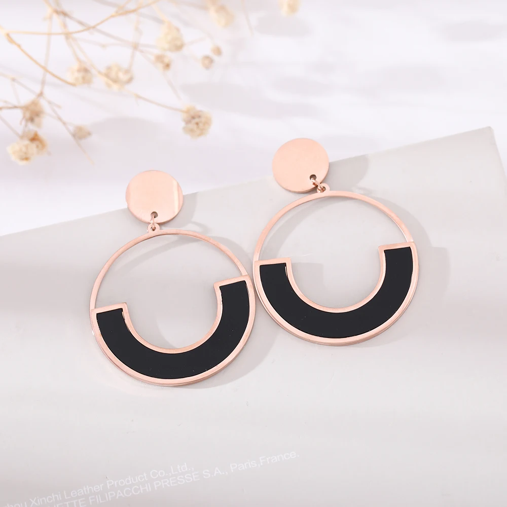 LIKGREAT специальный дизайн полукруглые серьги золотой цвет нержавеющая сталь