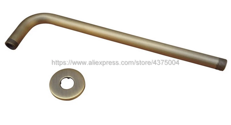 antique brass round 8 inch rainfall shower head extension pipe wall arm shower arm bathroom accessory standard 12 nsh052 free global shipping