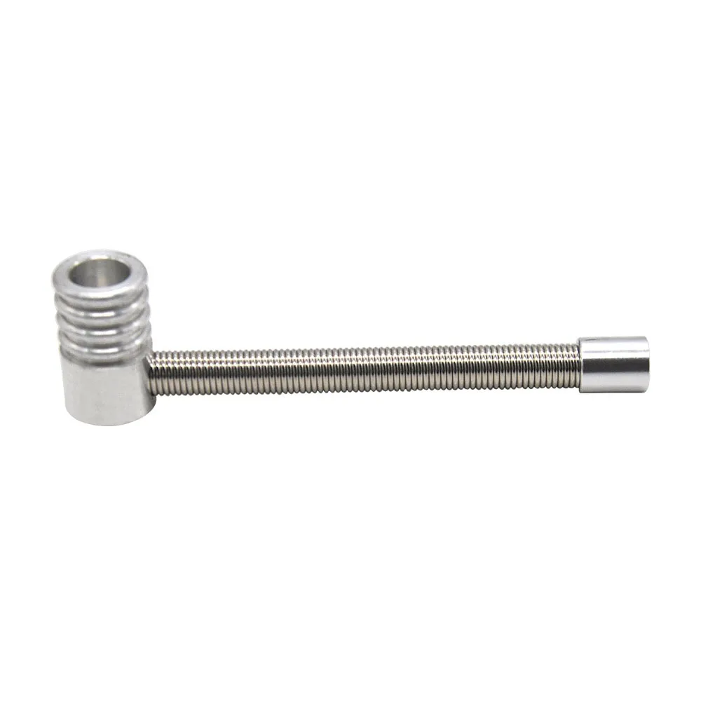 

100 MM removable spring shape Portable Creative Aluminum Smoke Metal Pipes Smoking Pipe Herb Tobacco Pipe