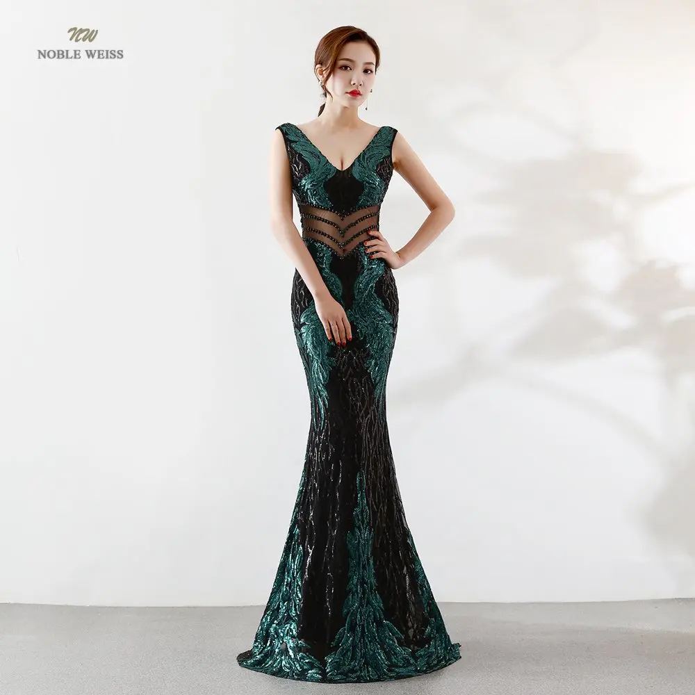 picture color2 Платье для выпускного вечера Золотое Русалка vestido de festa longo сексуальное длинное платье для выпускного вечера с v-образным вырезом на спине вечерние платья с пайетками - Цвет: picture color2