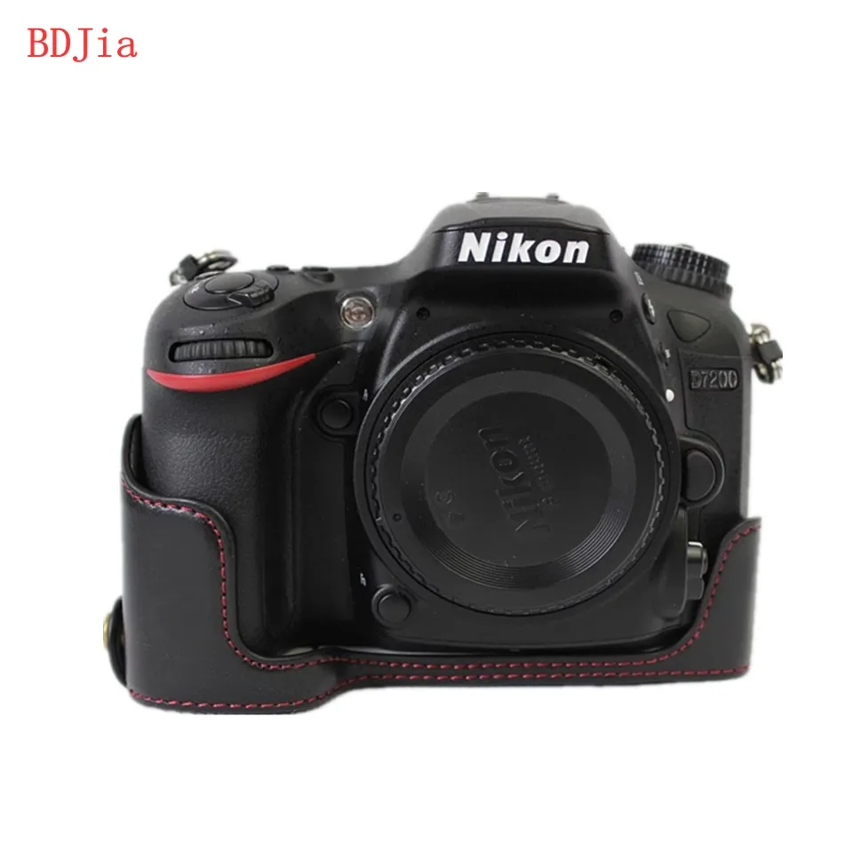 Сумка для камеры чехол Nikon D7200 D7100 из искусственной кожи наполовину корпус крышка