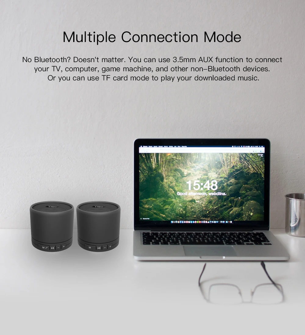 Tiso 10 Вт TWS true беспроводной 3D стерео Bluetooth V4.2 колонки с супербасами металлическая миниатюрная переносная Колонка TF карта AUX с м