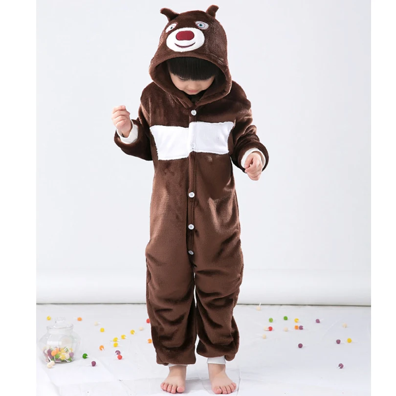 Китайский медведь одеяло комбинезон детская пижама Дети животные Косплей Костюм