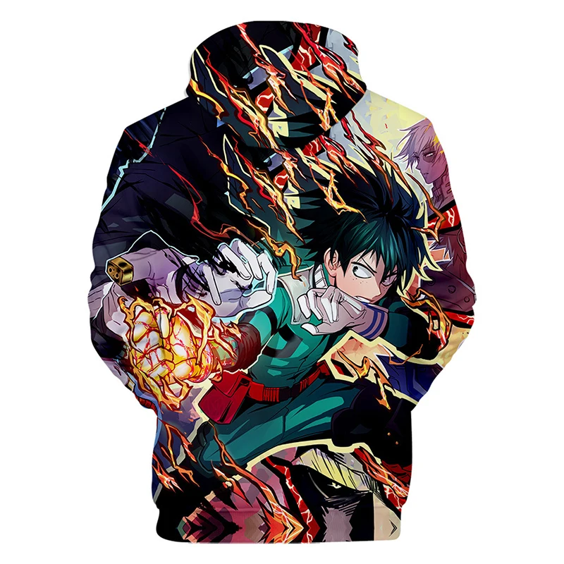 Аниме Boku No Hero Academy толстовки кофты Deku Shoto Bakugou 3D принт для женщин мужчин с капюшоном Harajuku Повседневная парная одежда