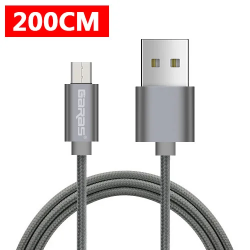 GARAS кабель usb type кабель 3A быстрое зарядное устройство/кабель для передачи данных для iphone/Micro/type C для huawei/Xiaomi/samsung USB C мобильного телефона - Цвет: 2m
