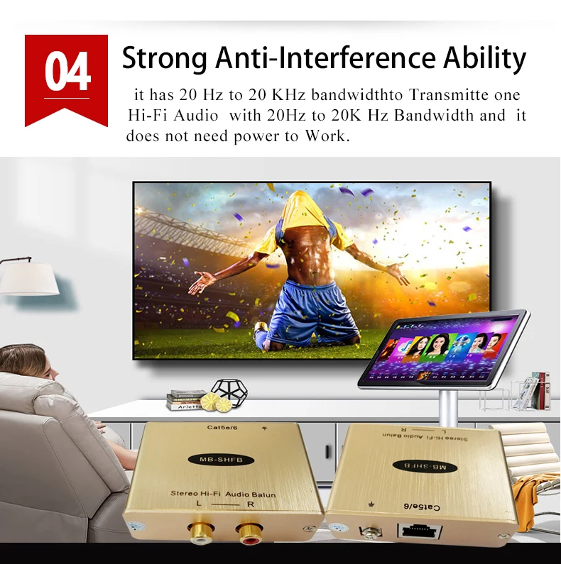 Аудио к RJ45 преобразователь RCA к сети аналоговый аудио видео в Cat5 адаптер AV удлинитель аудио-и видеокабель аудиоудлинитель