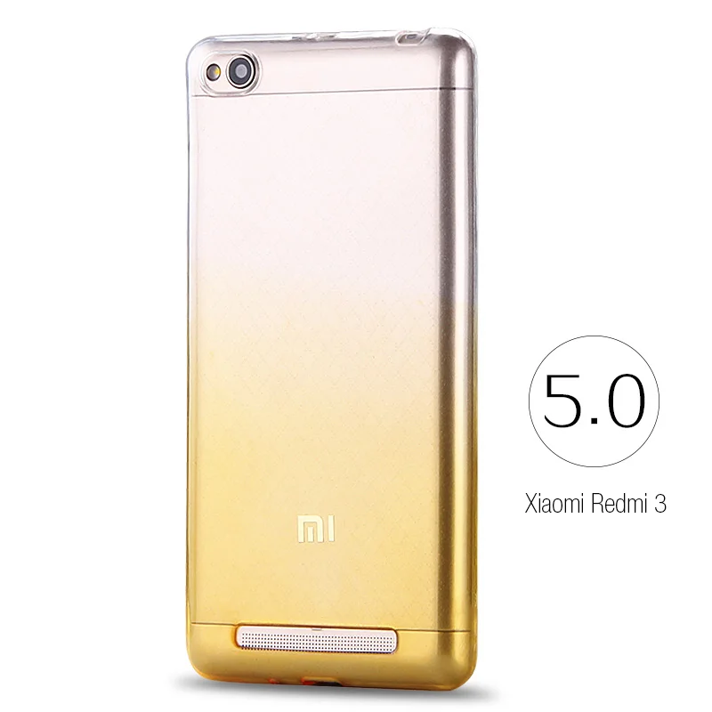 Чехол-накладка для Xiaomi Redmi 3, чехол-накладка 5,0 дюйма, силиконовый мягкий, симпатичный, из ТПУ чехол для телефона Fundas для Xiaomi Redmi 3, корпус - Цвет: Gradient Gold