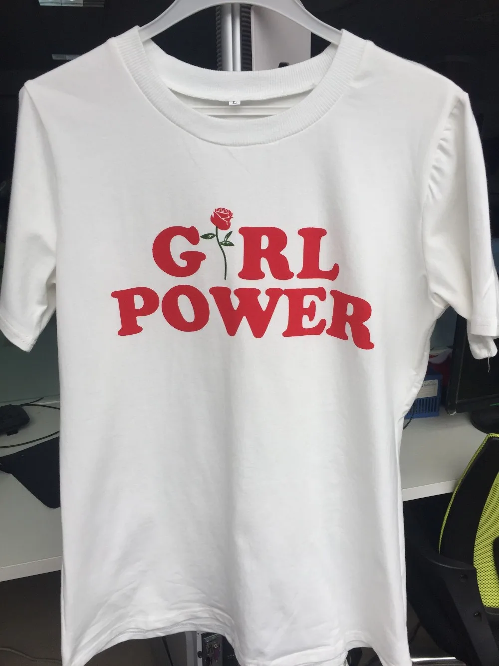 Летние Короткие Футболки Для Женщин GIRL POWER Письма Цветочные Печатные Графический