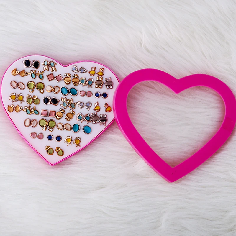 36 пар/лот модные детские серьги с животными для девочек НОВЫЕ геометрические