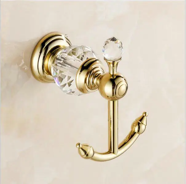 Золотые роскошные вешалки для ванной комнаты с кристаллами и латунным золотым