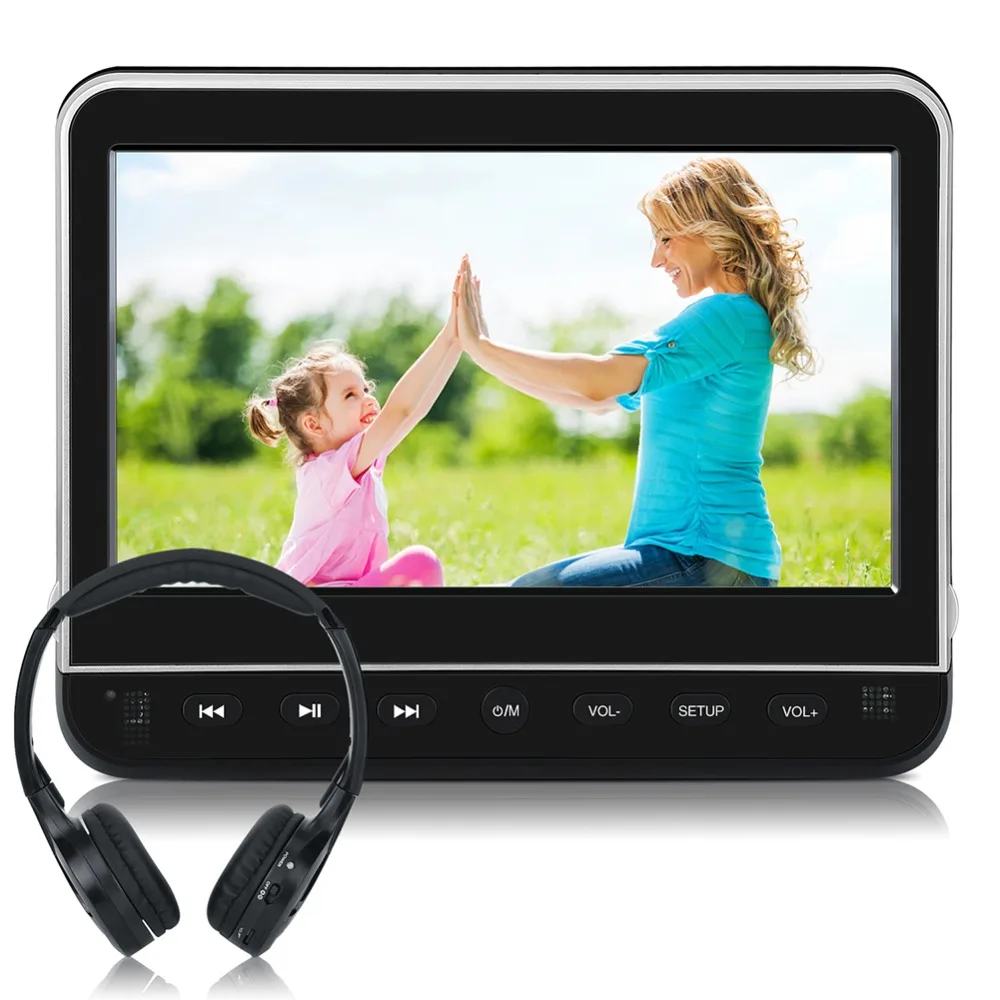 Тыква 10,1 дюймов Автомобильный подголовник монитор dvd-плеер USB/SD/HDMI/FM/игры TFT ЖК-экран сенсорная кнопка поддержка беспроводных наушников