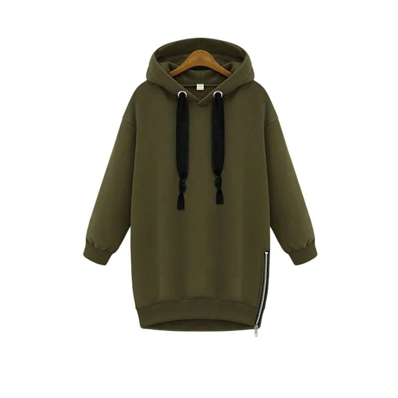Army Green Jocoo Jolee больше размера d весна осень женские с длинным рукавом с капюшоном свободные повседневные теплые толстовки Толстовка 3 цвета размера плюс S-2XL - Цвет: Army Green