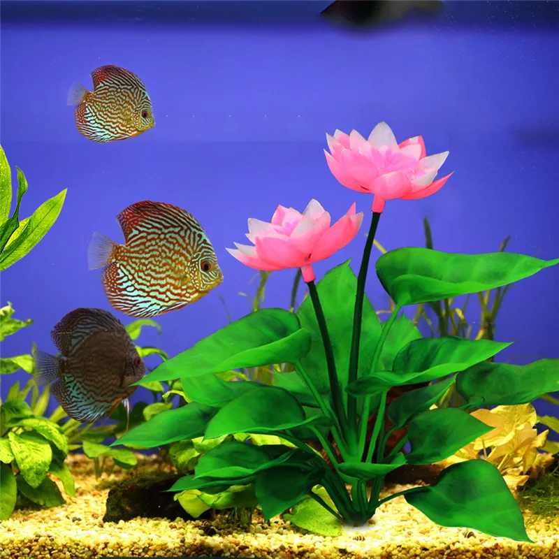 Новое красивое украшение для аквариума в виде лотоса | Дом и сад