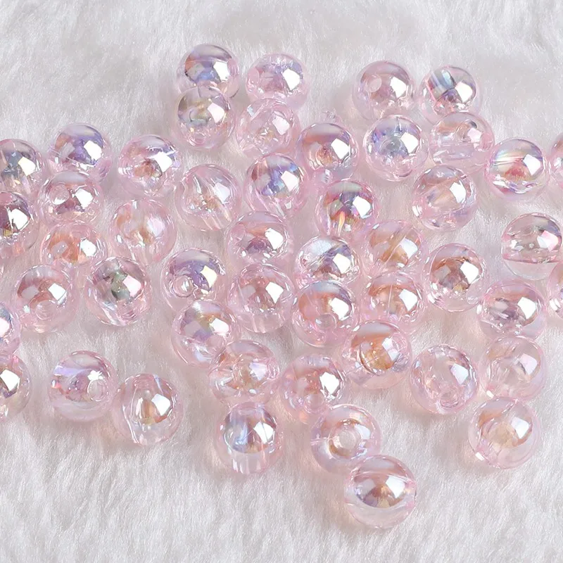 Light Pink Акриловые круглые бусины 6 мм 8 мм 10 мм AB Цвет свободные бусины для самостоятельного изготовления ювелирных изделий браслет ожерелье - Цвет: Light Pink