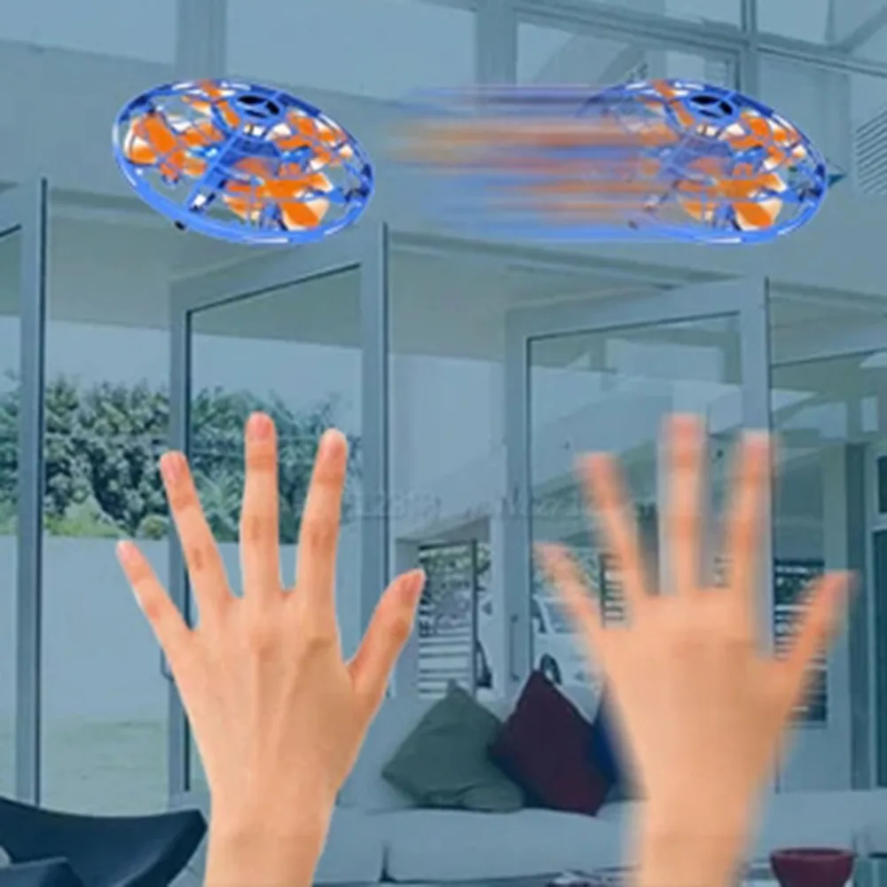 RC светодиодный Летающий Дрон антистресс Спиннер летающий рельеф индукция НЛО