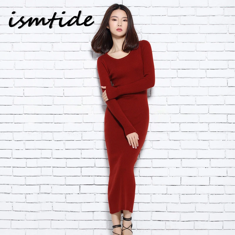 Теплые вязаные платья женские зимние свитера с длинными рукавами пуловеры