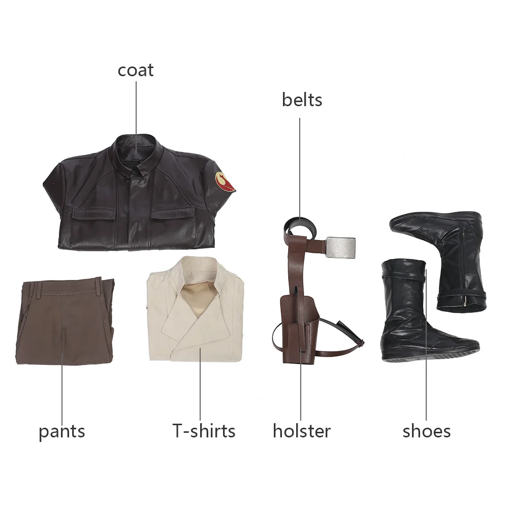 

MANLUYUNXIAO Star Wars 8 Cosplay Costume Poe Dameron Cosplay Costume Men Full Set Halloween Costumes For Men Custom Made