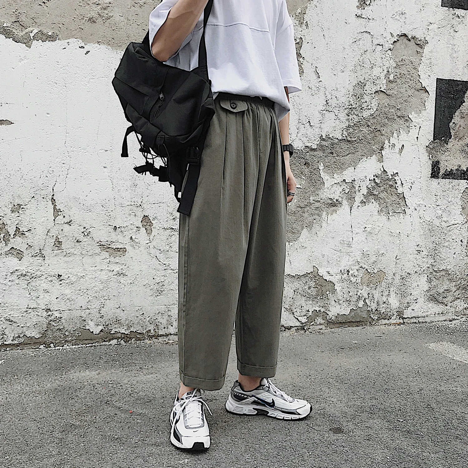 Мужские повседневные брюки из хлопка для отдыха разноцветные шаровары свободные