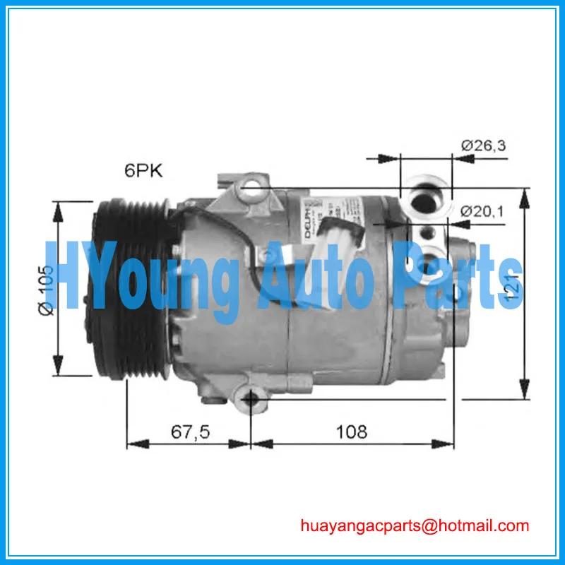6854066 13124754 13318698 автоматический компрессор переменного тока для OPEL ASTRA H CVC6 6PK 109