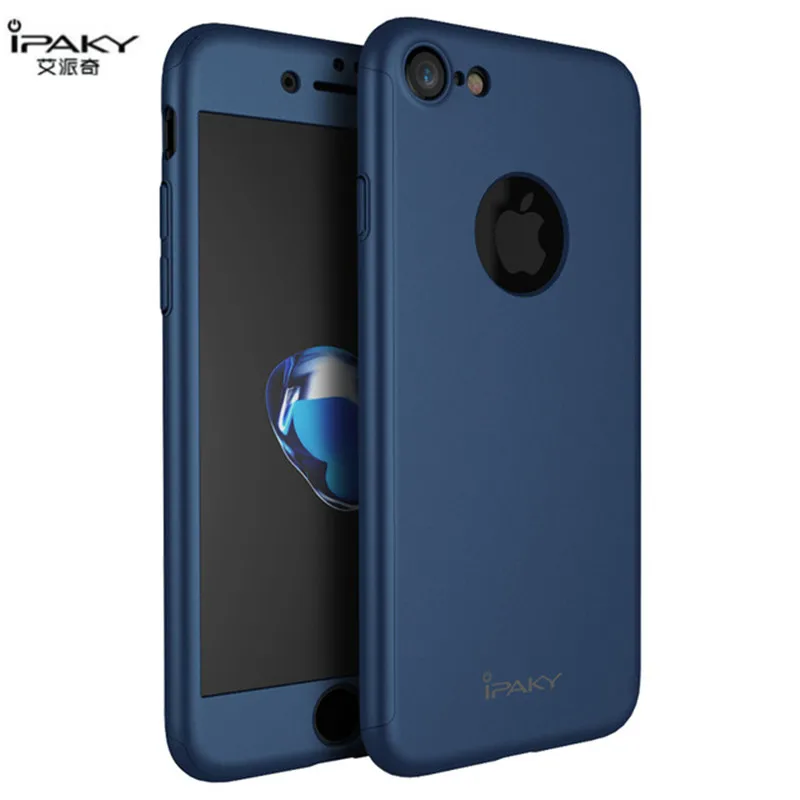 IPaky 360 Полный ультра тонкий для iPhone 7 Plus + закаленное Стекло Экран протектор Чехол