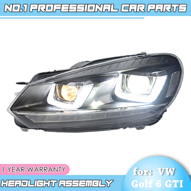 BiNFU для VW golf 6 GTI фары 2009-2012 golf mk6 GTI светодиодный фонарь DRL Hid опция Angel Eye Bi Xenon автомобильный Стайлинг